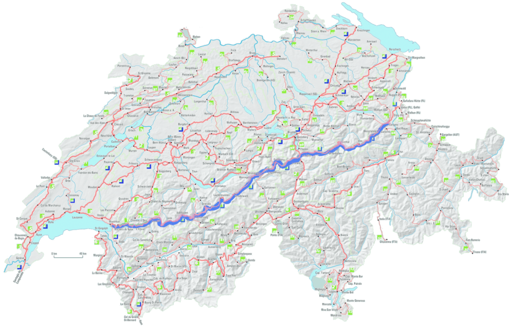 Via Alpina : Traverser la Suisse à pied : Carte