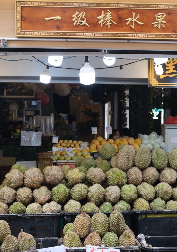 Que faire à Singapour : durians à Chinatown